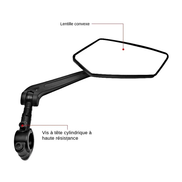Rétroviseur vélo guidon fixation collier universel… – vue 4