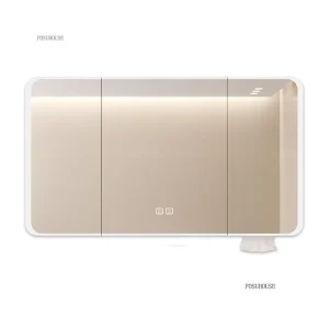 Armoire à miroir de salle de bain intelligente en forme d&rsquo;arc armoire à miroir de salle de bain murale avec armoire à miroir de salle de bain légère pour la maison R