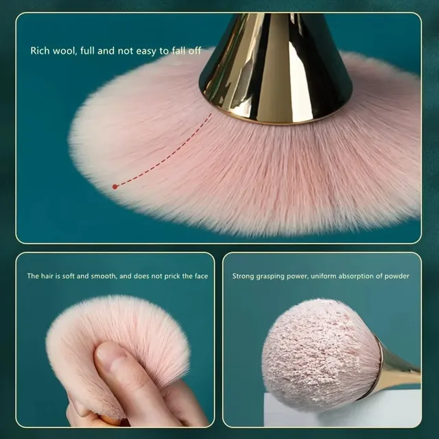 Pinceau de maquillage en éventail doré Rose – vue 5