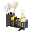 Organisateur de comptoir d&rsquo;évier de cuisine-support de drainage pour savon à vaisselle, torchon, éponge et chiffon, support de rangement de cuisine multifonctionnel