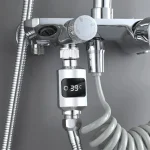 Pommeau de douche avec moniteur de température d&rsquo;eau électrique, affichage LED F/05 ets, compteur de température d&rsquo;eau de bain, Therye Ho R3D7