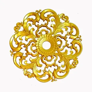 Rosace plafond décorative baroque volutes motifs floraux sculptés…