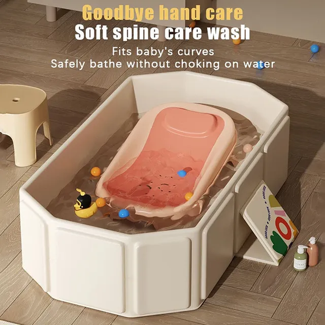 Baignoire bébé pliable portable PVC sécurisée douce peau… – vue 4