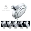 pommeau douche chrome brillant multijets cinq réglages pluie massage mixte impulsion pulvérisation haute pression rotule orientable buses souples
