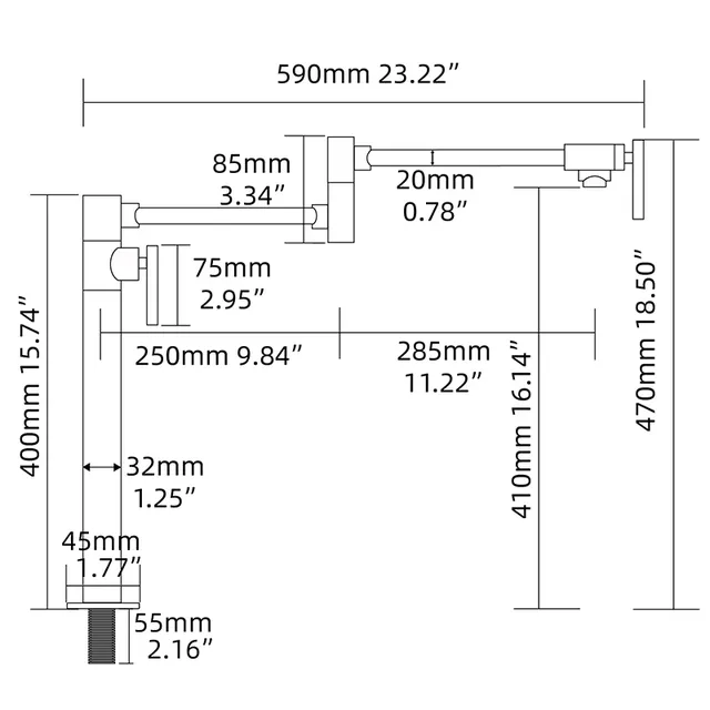 Mitigeur remplisseur cuisine articulé double bras… – vue 5