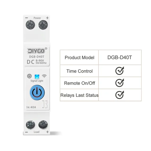 Disjoncteur WIFI intelligent 40A 8-90VDC Smartlife/TUYA… – vue 2