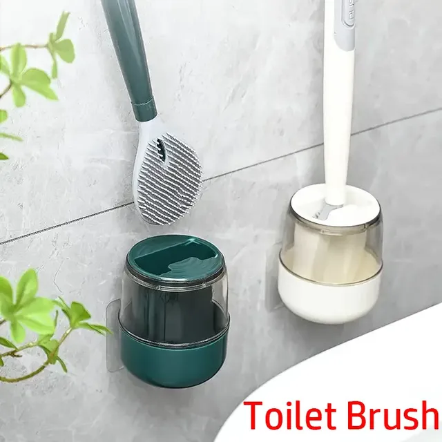 Brosse WC murale silicone picots manche ergonomique…