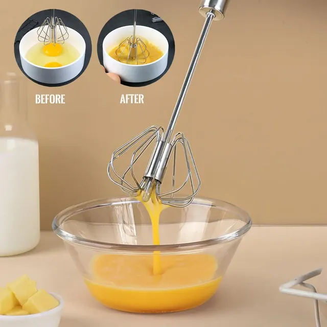 Batteur à œufs manuel semi-automatique en acier inoxydable – vue 3