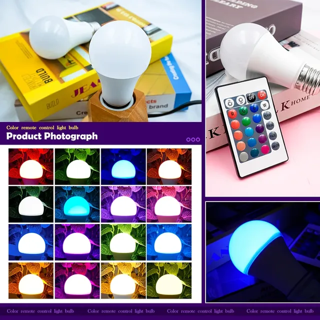 Ampoule LED RGB AC 220V 230V E27 Bombillas LED 7W IR… – vue 4