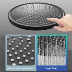 Pommeau de douche à pluie à pulvérisation supérieure haute pression, 12 pouces, grand débit, suralimenté, 360 °   Douche pivotante à économie d&rsquo;eau