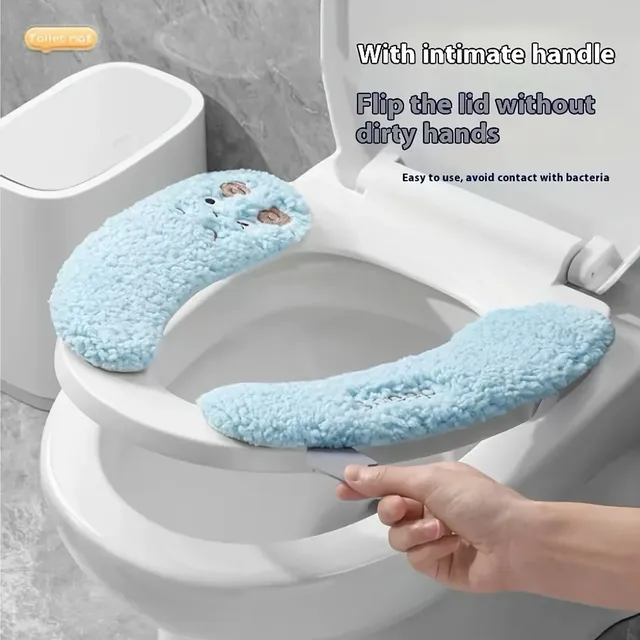 Housse de siège de toilette stérile en peluche épaisse… – vue 3
