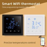 Contrôleur de chauffage électrique avec télécommande, thermostat intelligent, écran tactile LED, sol, maison, Wi-Fi, 16A