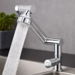 360 °   Robinet mural rotatif en acier inoxydable, finition chromée, robinet de salle de bains, buse à 2 Modes, robinet d&rsquo;eau froide unique