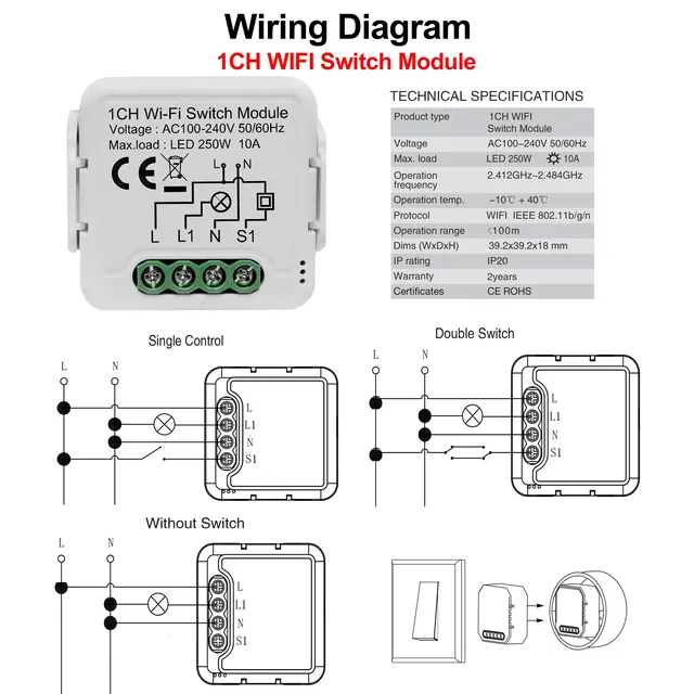 GIRIER-Tuya WiFi Smart Light Switch – vue 3