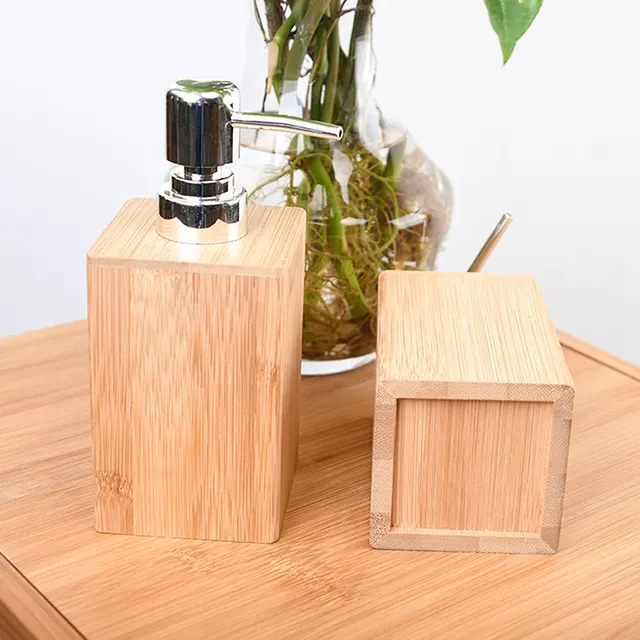 Distributeur de savon liquide en bambou – vue 4