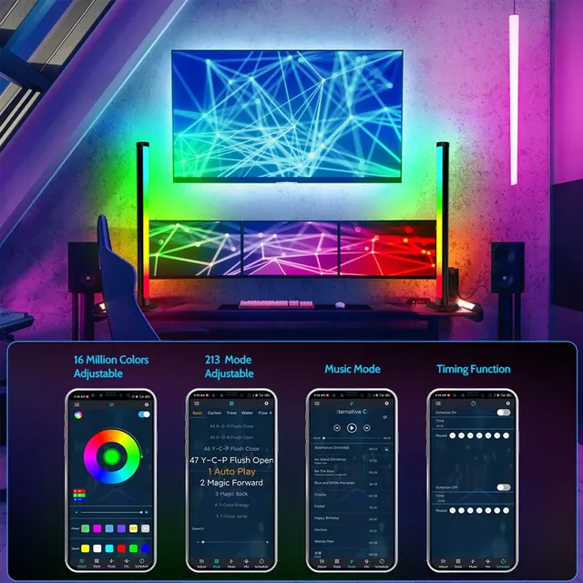 USB RGB LED barres lumineuses intelligente RGB capteur… – vue 2