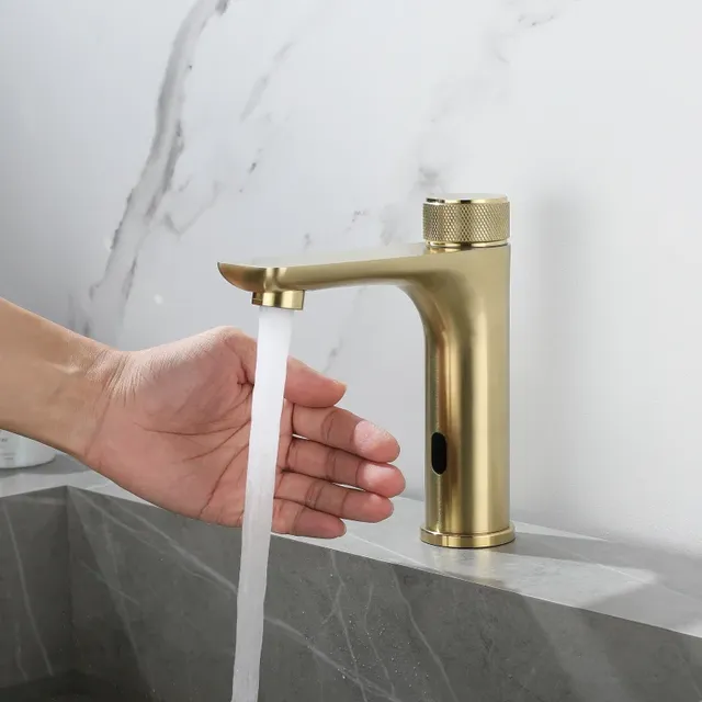 Mitigeur lavabo capteur infrarouge laiton doré monobloc… – vue 3