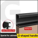 Porte d&rsquo;armoire poignée spéciale en forme de G sans fente intégrée moderne minimaliste cuisine tiroir Invisible poignée de style F