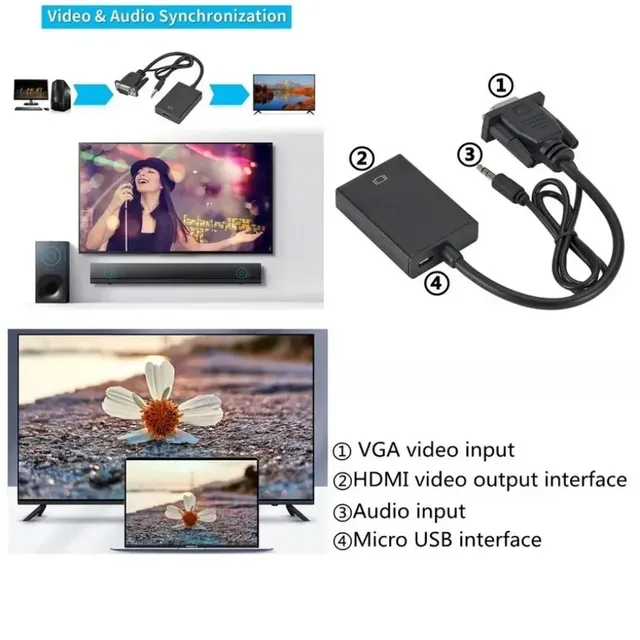 Adaptateur convertisseur VGA vers HDMI 1080P – vue 4