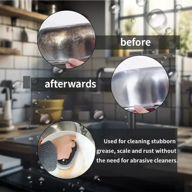 Technologie noire de nettoyage de cuisine! Brosse éponge… – vue 4