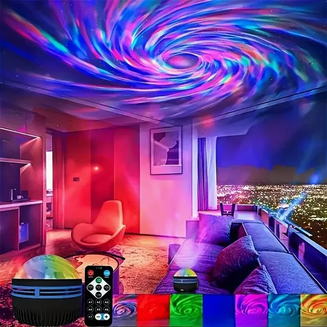 RGB tourbillon Projection télécommande lampe colorée LED…
