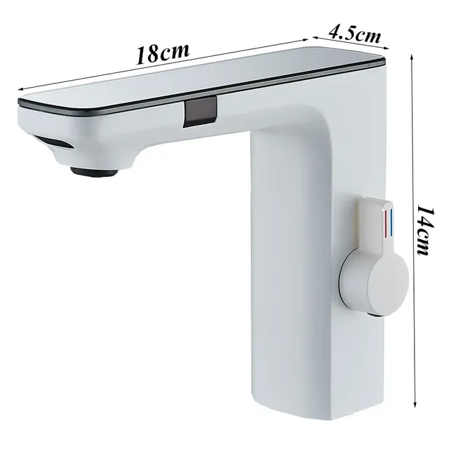 Nouveau robinet de lavabo de salle de bains LCD blanc – vue 6