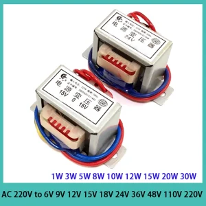 Transformateur de puissance 30W 20W 15W 12W 10W 8W 5W 3W 1W, entrée AC 220V 50HZ, sortie AC 6V 9V 12V 15V 18V 24V 36V 110V simple V 2 lignes