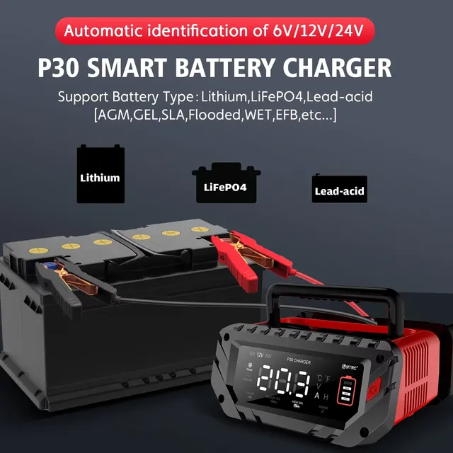 HTRC 30A chargeur de batterie de voiture 6V/12V/24V… – vue 3