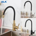 ULA robinet de cuisine en or, bec Flexible en acier inoxydable, robinet d&rsquo;évier de cuisine, robinet mitigeur d&rsquo;évier d&rsquo;eau chaude et froide, grue rotative à 360 degrés