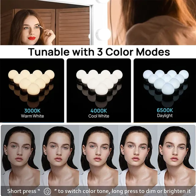 Lampe de maquillage LED pour miroir de courtoisie – vue 3