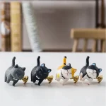 Poignée de porte de placard en forme de chat en laiton, crochet mural pour meuble de garde-robe