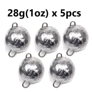 5 pièces/lot plombs de pêche 28g poids de balle d&rsquo;eau profonde avec plombs à boule ronde pivotante accessoires de matériel de pêche