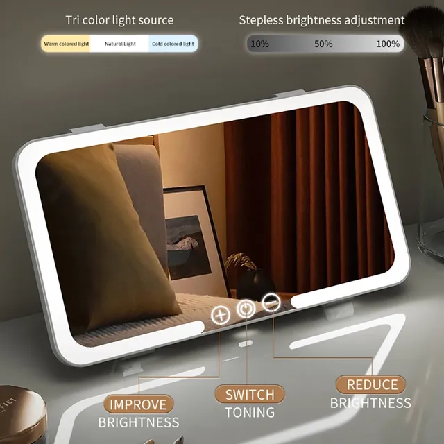 Miroir de maquillage de voiture pare-soleil avec 3… – vue 2
