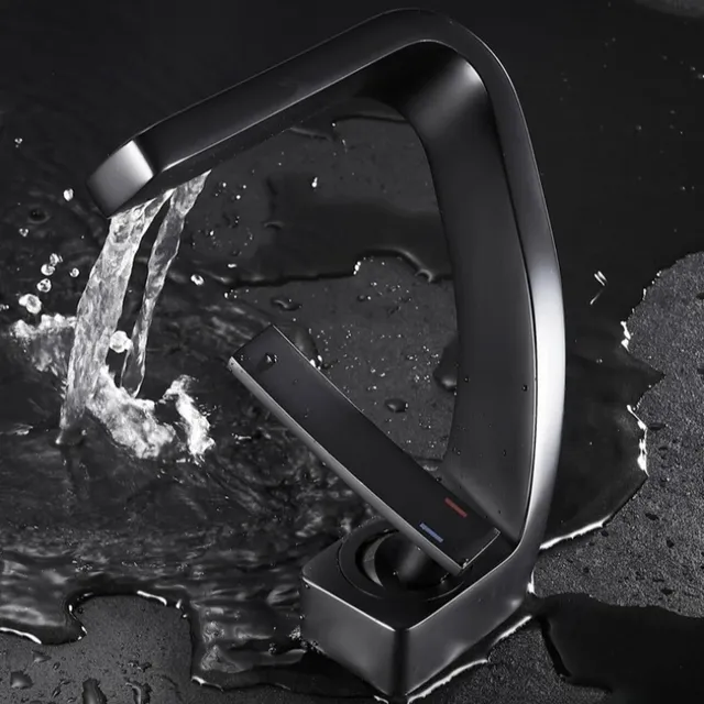 Robinet lavabo monobloc laiton doré mat monotrou… – vue 4