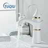 Tuqiu robinet de grand bassin or blanc cygne robinet en… – vue 3