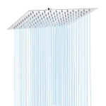 Pommeau de douche à effet pluie carré en acier inoxydable, grande pomme pressurisée, 8 po, 10/12 po