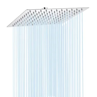Pommeau de douche à effet pluie carré en acier inoxydable