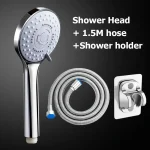 Ensemble de pomme de douche haute pression, 5 Modes, buse de pulvérisation à main, pomme de douche avec support de tuyau, accessoires de robinetterie de salle de bains