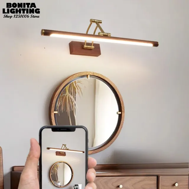 À la mode rétro salle de bain miroir phare commode… – vue 6