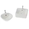 Lavabo miniature céramique blanc brillant carré arrondi… – vue 4