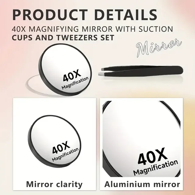 Mini miroir grossissant 50X – vue 2