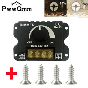 PwwQmm-Joli de Gradation LED 12V-24V 30A, Contrôleur Monochrome PWM, Gradation Numérique en Continu pour Bande de Lampe, Lampe à Document Unique