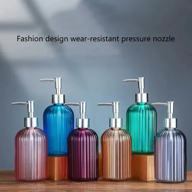 Distributeur de savon en verre transparent pour salle de… – vue 6
