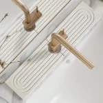 Tapis de robinet d&rsquo;évier de cuisine, Long Diatomite, plateau d&rsquo;évier en pierre à séchage rapide, absorbant l&rsquo;humidité, protection contre les éclaboussures pour comptoir de salle de bains