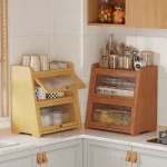 Organisateur d&rsquo;étagère d&rsquo;angle de cuisine: support de rangement anti-poussière à 3 niveaux pour épices et garde-manger – Support métallique peu encombrant sur le comptoir