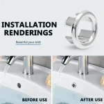 Couvercle décoratif de débordement en plastique pour évier de cuisine, bouchon de trou de débordement d&rsquo;évier en céramique, accessoires d&rsquo;évier 4 pièces