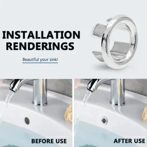 Couvercle décoratif de débordement en plastique pour évier de cuisine, bouchon de trou de débordement d’évier en céramique, accessoires d’évier 4 pièces Couvercle décoratif de débordement en plastique pour évier de cuisine, bouchon de trou de débordement d’évier en céramique, accessoires d’évier 4 pièces