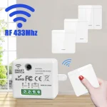 Interrupteur intelligent sans fil, 433MHz, 1/2/3 boutons, 86, panneau mural avec télécommande, 10A, 110V, 220V, pour lampe LED