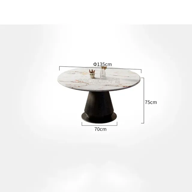 Table à manger ovale rectangulaire en marbre – vue 5