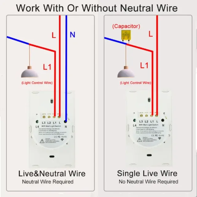 Interrupteur d'éclairage intelligent WiFi – vue 2